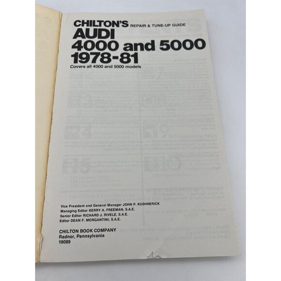 1981 Chiltons Audi 4000 & 5000 Models Repair & Tune-Up Guide 1978-81 - Picture 3 of 8